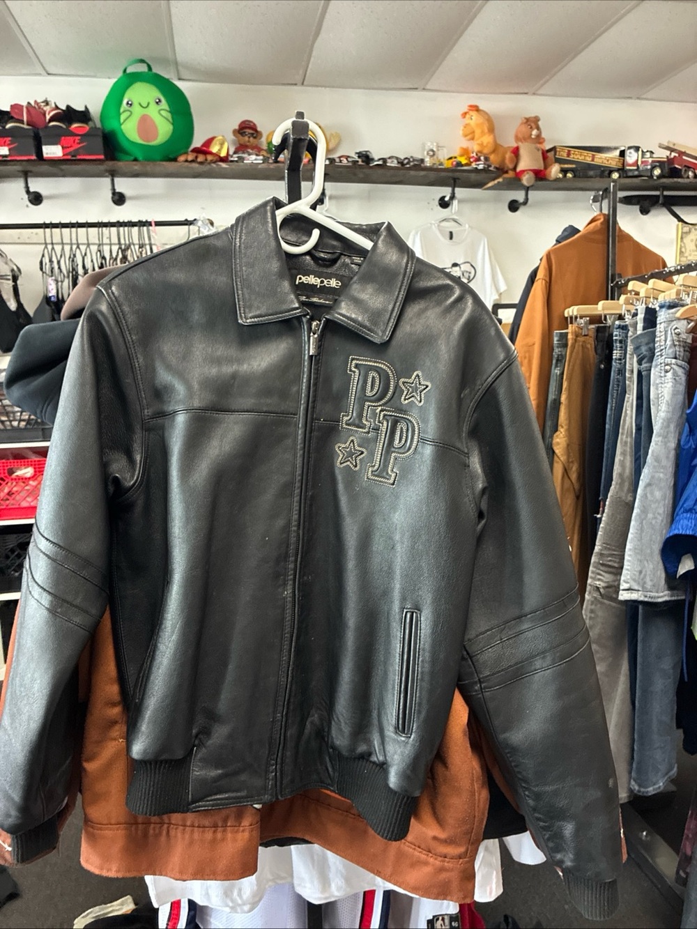 Vintage Pelle Pelle Soda Club Black Leather Jacket SZ 16 Pre Owned Used Rare